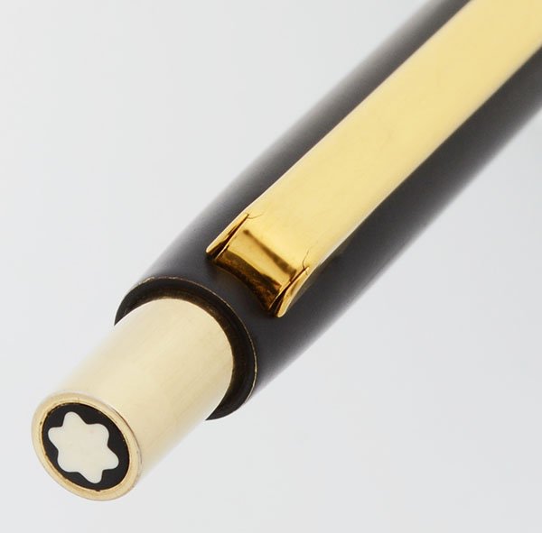 Montblanc Slimline Ballpoint Pen - Black Matte with Gold Trim